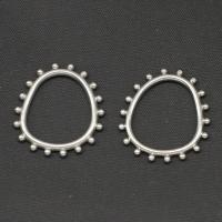 Acero inoxidable Linking Ring, elipse, chapado en color de plata, 28x25x2mm, Vendido por UD