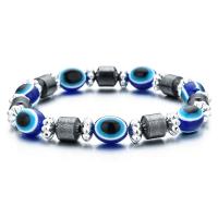 Evil Eye smykker armbånd, Resin, med Hæmatit, flere farver til valg, 10mm, Solgt af Strand