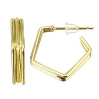 Brass Stud Earring stainless steel post pin gold color plated Sold By Pair