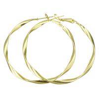 Messing oorringen, Donut, gold plated, 3x51mm, Verkocht door pair