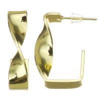 Messing oorbelknoppen, roestvrij staal oorbel bericht, gold plated, 6x24mm, Verkocht door pair