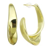 Messing oorbelknoppen, roestvrij staal oorbel bericht, gold plated, 7x31mm, Verkocht door pair