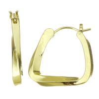 Brass Hoop Earring stainless steel post pin gold color plated Sold By Pair