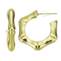 Laiton Anneau d'oreille, acier inoxydable puce boucle d'oreille, Placage de couleur d'or, 4x25mm, Vendu par paire