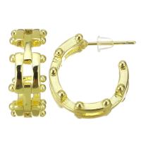 Messing oorringen, roestvrij staal oorbel bericht, gold plated, hol, 8x20mm, Verkocht door pair