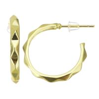 Brass Hoop Earring stainless steel post pin gold color plated Sold By Pair