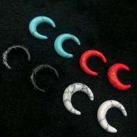 Ædelsten vedhæng Component, Stenpulver, Moon, poleret, du kan DIY, flere farver til valg, 15x13mm, Solgt af PC