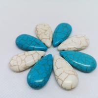 Turquoise sintéiseach Siogairlín, Teardrop, snasta, DIY, dathanna níos mó le haghaidh rogha, 15x30mm, 50ríomhairí pearsanta/Mála, Díolta De réir Mála