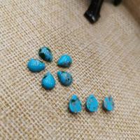 turquoise synthétique cabochon à arrière plat, larme, poli, DIY, bleu turquoise, 7x9mm, 10PC/sac, Vendu par sac