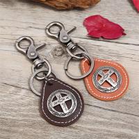 Zinc Alloy Key Clasp with PU Leather for man nickel lead & cadmium free Sold By PC