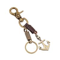 Zinklegering sleutelhanger haak, Zinc Alloy, met PU, uniseks, nikkel, lood en cadmium vrij, 140x30mm, Verkocht door PC