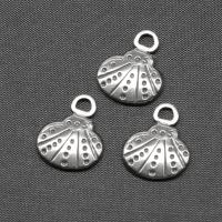 Edelstahl Schmuck Anhänger, Schale, silberfarben plattiert, 16x13x2mm, verkauft von PC