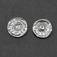 Roestvrij staal cabochons, Ronde, silver plated, 15x15x2mm, Verkocht door PC