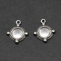 Stainless Steel Pendant Setting Round silver color plated Sold By PC