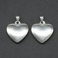 Roestvrijstaal Hart Hangers, Roestvrij staal, silver plated, 21x20x4mm, Verkocht door PC