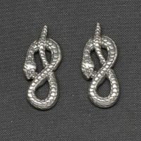 Stainless Steel smycken Cabochon, ROSTFRITT STÅL, Snake, silver pläterad, 24x10x2mm, Säljs av PC