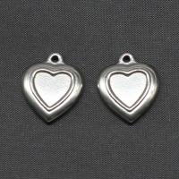 Roestvrij staal hangers mold, hart en de belangrijkste, silver plated, 18x15x3mm, Verkocht door PC