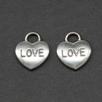 Acciaio inossidabile Cuore Ciondoli, acciaio inox, placcato color argento, 18x15x3mm, Venduto da PC