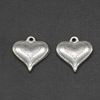 Roestvrijstaal Hart Hangers, Roestvrij staal, silver plated, 21x21x3mm, Verkocht door PC