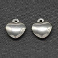 الفولاذ المقاوم للصدأ المعلقات القلب, لون الفضة مطلي, 17x16x6mm, تباع بواسطة PC