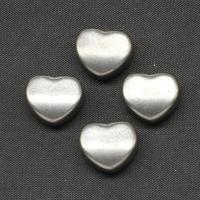 Roestvrij staal cabochons, Hart, silver plated, 10x12x5mm, Verkocht door PC