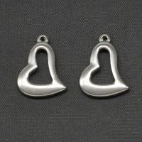 Acciaio inossidabile Cuore Ciondoli, acciaio inox, placcato color argento, 17x22x3mm, Venduto da PC