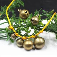 Messing Bell Charm, geschilderd, antiek goud kleur, Verkocht door PC