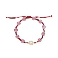 Quartz Bracelets Brass with Strawberry Quartz & Kyanite 7.50mm Sold By Strand