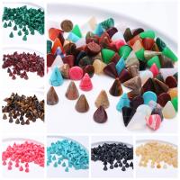 Gemstone Cabochons, Natuursteen, Conische, gepolijst, DIY, gemengde kleuren, 10x14mm, 10pC's/Bag, Verkocht door Bag