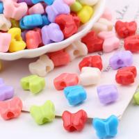 Plastic Kralen, Vlinder, DIY, gemengde kleuren, 10x13mm, 30pC's/Bag, Verkocht door Bag