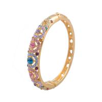 Lo zinco in lega Bangle Jewelry, lega in zinco, Cerchio, placcato color oro, per la donna & con strass, nessuno, Diametro interno:Appross. 57mm, Venduto da PC