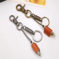 Zinc Alloy Key Clasp with PU Leather for man nickel lead & cadmium free Sold By PC