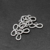 Stainless Steel korut Riipukset, Ruostumaton teräs, Numero 8, hopea päällystetty, 5x12x1mm, Myymät PC