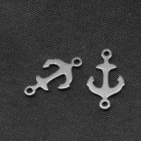 Kontakt i rostfritt stål, ROSTFRITT STÅL, Anchor, silver pläterad, 15x8x1mm, Säljs av PC