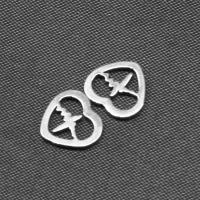 Acciaio inossidabile Cuore Ciondoli, acciaio inox, placcato color argento, 8x9x1mm, Venduto da PC