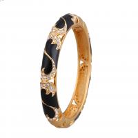 Lo zinco in lega Bangle Jewelry, lega in zinco, Cerchio, placcato color oro, per la donna & con strass, nessuno, assenza di nichel,piombo&cadmio, 15mm, Diametro interno:Appross. 57mm, Venduto da PC