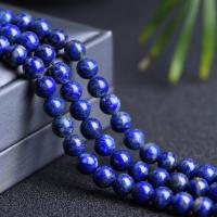 Lapis Lazuli Pärlor, Rund, polerad, nickel, bly och kadmium gratis, Såld Per Ca 38 cm Strand