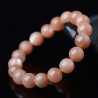 Gemstone Armbånd, Orange Moonstone, Runde, poleret, nikkel, bly & cadmium fri, Solgt Per Ca. 18 cm Strand