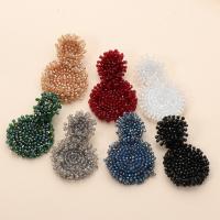 plastique Boucle d'oreille goutte, avec Seedbead, Placage, bijoux de mode & pour femme, plus de couleurs à choisir, 65x45mm, Vendu par paire