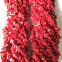 Coirníní coiréil Nádúrtha, Coral, neamhrialta, DIY, dearg, 3-8mmx12-18mm, Díolta De réir Snáithe