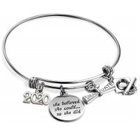 Bracelet en acier inoxydable, argent, 66mm, Vendu par PC