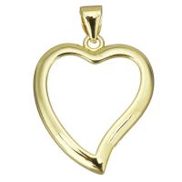 Messing hangers, Hart, gold plated, hol, 18x22x2.5mm, Gat:Ca 3.5mm, Verkocht door PC