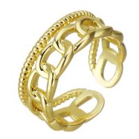 Messing ringen, gold plated, hol, 8mm, Gat:Ca 2x4mm, Maat:6, Verkocht door PC