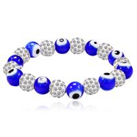 Bracelets Murano, chalumeau, avec strass, Rond, poli, pour femme, plus de couleurs à choisir, 8mm, Vendu par 6.8897 pouce brin