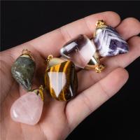 Colgantes de Gemas, Piedra natural, con metal, Irregular, chapado en color dorado, Bricolaje, más colores para la opción, libre de níquel, plomo & cadmio, 25-45mm, Vendido por UD