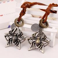 PU Leather Cord Necklace Zinc Alloy with PU Leather Spider Adjustable & fashion jewelry & handmade & Unisex nickel lead & cadmium free 68-75cmuff0c0.3cm Sold By Strand