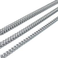 Stainless Steel Chain Necklace plated silver color Sold By PC