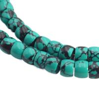 Turquoise Kralen, Synthetische Turquoise, Drum, groen, 8x10mm, Verkocht door PC