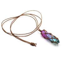 Quartz Necklace fashion jewelry mixed colors 12-18x40-55mm Length 80 cm Sold By PC