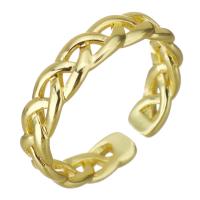 Messing Fingerring, goldfarben plattiert, hohl, 4.50mm, Größe:6, verkauft von PC